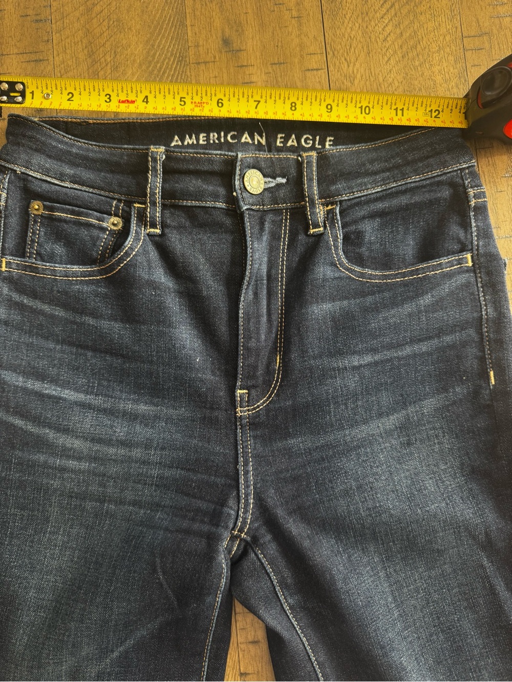 American Eagle Outfitters Dark Blue Flare Jeans - Picture 10 of 13